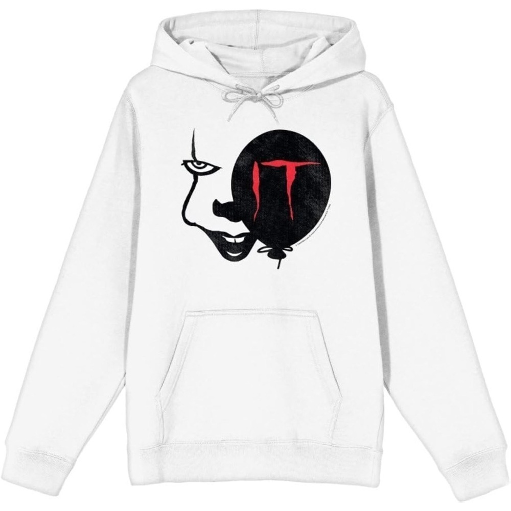 NEW- It Chapter 2 Enlarged Pennywise Face Hoodie- Adult SIZE: Med (38/40)